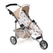 Petite Poussette De Jogging Lola Pour Poupées Beige Avec Oursons - Bayer Chic 2000