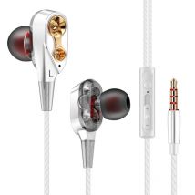 Casque Sport Hifi Quad-core Ergonomique Son Hd Microphone Intégré Argenté Blanc Yonis - Yonis
