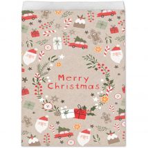 10 Pochettes Cadeaux Noël - Kraft - CREATIVE PARTY