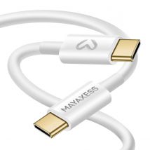 Mayaxess Câble De Charge Usb-c / Usb-c 1m 20w Iphone 17 / 17 Pro / 17 Pro Max / 17 Air Blanc