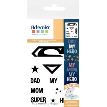 Tampons Transparents - Super Dad/mom - 9 X 7 Cm - 11 Pcs - Artemio