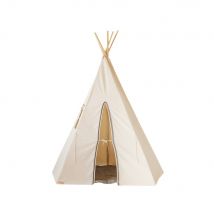Tente Tipi Avec Pompoms - Beige Gris - Moi Mili