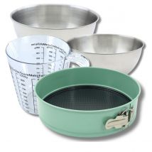 Set Pâtisserie Avec Moule À Manqué 25 Cm, 2 Bols À Mixer, Verre Mesureur Et Spatule Zenker