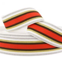 Bobine 22m Elastique Bandes Métal 40mm Blanc/rouge - Stephanoise