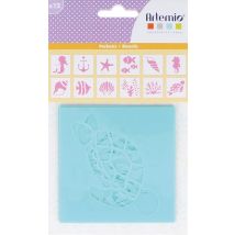 12 Pochoirs 9x9 Cm - Sirène - Artemio