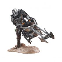Star Wars : The Mandalorian - Statuette Premier Collection 1/7 Din Djarin On Speeder Bike 23 Cm - Gentle Giant