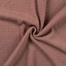 Tissu Jersey Smock Uni Rose Nude - Au Mètre - Craftine