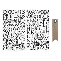 Alphabet Autocollant Paillettes Noir + 20 Étiquettes Kraft Fanion - Youdoit
