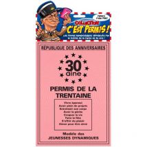 Permis De La 30 Aine - Anniversaire - 30 Ans - Humour - Carte Anniversaire - Sudio