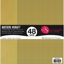 48 Papiers Scrapbooking Kraft - 110g/m2 - H : 30,5 Cm - Infocrea