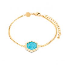 Bracelet Hexalia En Pierres Turquoise - SLOYA