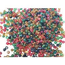 1000 Perles De Rocaille Doré Or Vert Rouge Gris - Mélange Multicolore Ø 2 Mm 12/0 - La boutique de Karine