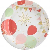 10 Assiettes - Scintillant Multicolore - Santex