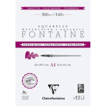 Bloc - Peinture Aquarelle - Grain Fin - A4 - 21x29,7cm - 300g - Clairefontaine - Fontaine