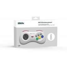 8bitdo Manette Sans Fils 8 Boutons, Couleur Blanche/white Compatible Sur Switch, Sega Genesis Mini & Mega Drive Mini - 8Bitdo