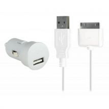 Blueway Mini Chargeur Allume-cigare 1a Pour Iphone/ipod Blanc