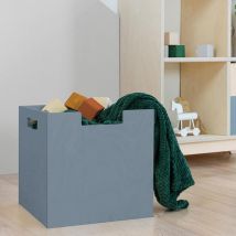 Boîte De Rangement Bois Modèle 2 - Poignées - Gris - 33 X 33 X 37 Cm - Benlemi