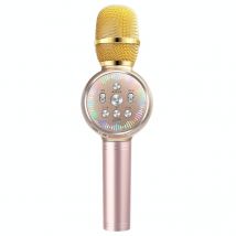Microphone Bluetooth 5.0 Sans Fil Avec Lumières Colorées Et Basses Puissantes Or Yonis - Yonis
