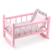 Lit Bercelonnette Poupée 40 Cm Vanille Fraise - Petitcollin