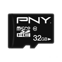 Pny Carte Mémoire Microsd 32gb Class 10 Modèle Performance Plus 50 Mb/s Noir - Pny