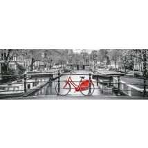 Puzzle Panorama Noir Et Blanc Amsterdam Et Le Velo 1000 Pieces - Collection Paysage Pays-bas - Clementoni - 39440 - Clementoni