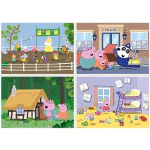 4 Puzzles Progressifs Peppa Le Cochon / Pig - En Foret - En Ville - Dans La Champre Et Au Parc 20 - 40 - 60 - 80 Pieces - Educa 18645 - Educa