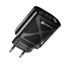 Avizar Chargeur Secteur 58w Usb Quickcharge 3.0 / Double Pd Usb Type-c Anti-dérapant Noir