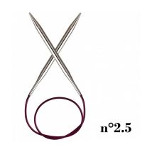 Aiguilles À Tricoter Circulaires Fixes Cable 80 Cm Nova Metal Du N° 2,5 À 5 - Knitpro 2,5 Gris - KnitPro