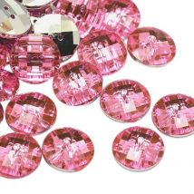 10 Boutons Acrylique Strass Rose 2 Trous Rond Diamètre 10 Mm - Creation Couture Diy - La boutique de Karine