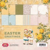 12 Papiers Imprimés Scrapbooking 30 X 30 Cm Craft & You Easter Greetings - Craft and you design