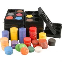 Pastilles Aquarelles, H : 16 Mm, D 44 Mm, Ass. De Couleurs, 1 Set - CC Hobby