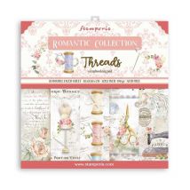 Pochette De 10 Feuilles Recto Verso Romantic Threads Stamperia Scrapbooking