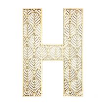 Lettre H En Bois Alphabet Géant Ajouré 24 Cm - Megacrea DIY