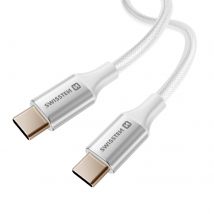Swissten Câble Usb-c Vers Usb-c Design Tressé Anti-nœud Blanc