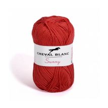 Pelote De Coton À Tricoter Sunny Uni - Cheval Blanc - Ppsc 04 Rouge - Cheval Blanc