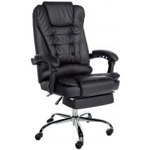 Chaise De Bureau Oxygen Simili Cuir Noir - Ovegna