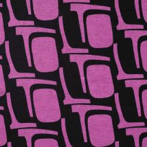 Tissu Jersey Milano Motifs Violine Sur Fond Noir - Au Mètre - Craftine