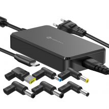 Forcell Chargeur Secteur Pour Ordinateur Usb-c Pd 90w Avec 6 Embouts Dc Interchangeables Noir
