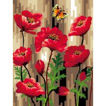 Canevas Antique Coquelicot 50x65 Cm - Megacrea DIY