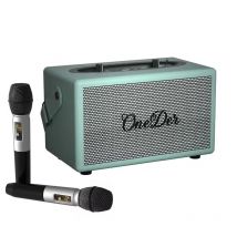 Enceinte Bluetooth Extérieure Sans Fil Avec Karaoké Et Deux Micros Orange Bleu Clair Yonis - Yonis