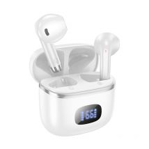 Ecouteurs Bluetooth Sans Fil Avec Affichage Led Et Longue Autonomie Blanc Yonis - Yonis
