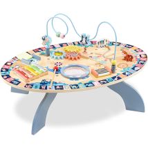 Table D'Activités Bois Pour Enfants +6 Mois - Interactive Sensorielle: Cymbales, Tambour, Animaux - Mamabrum
