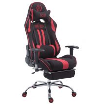 Chaise De Bureau Racing Tissu Limit Avec Repose-pieds Noir/rouge - Ovegna