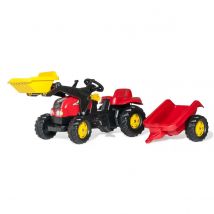 Tracteur A Pedales Rollykid-x + Remorque - Rolly Toys