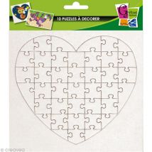 Puzzles Coeur 40 Pièces 16x16cm Lot De 10 Pièces - Graine Creative