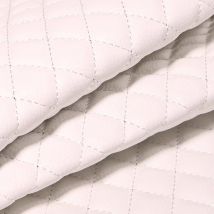 Tissu Simili Cuir Matelassé Uni Chelsy Blanc - Craftine