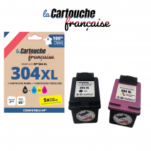 Cartouche Compatible Hp Pack 304xl Noire Et Couleurs - La Cartouche Française - HPI