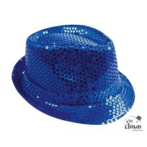Chapeau À Paillettes - Bleu - Borsalino - Déguisement - Disco - Année 80 - Taille Unique - Petit Joueur