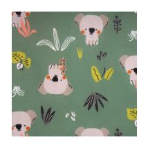Tissu Coton Enfant Chien Vert Vendu Par 50 Cm - Distrifil