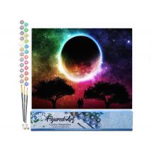 Peinture Par Numéro Figured'art - Couleur De Lune - Kit De Loisir Créatif Diy Numéro D'Art Complet - 40x50cm Sans Châssis En Bois